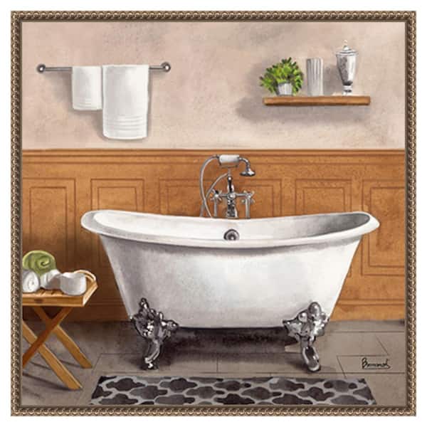 Amanti Art Serene Bath I by Bannarot 22 in. W x 22 in. H Canvas Float Frame in Bronze