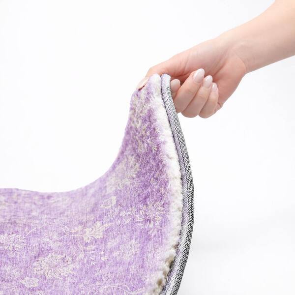 Dream Shag Premium Machine Washable Abstract ADS681 Lilac 2 ft. x 7 ft. Runner Rug