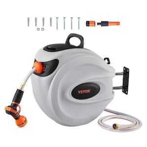 Pure Garden 100 FT Retractable Hose with Wall Reel and 9 Nozzle Patterns 