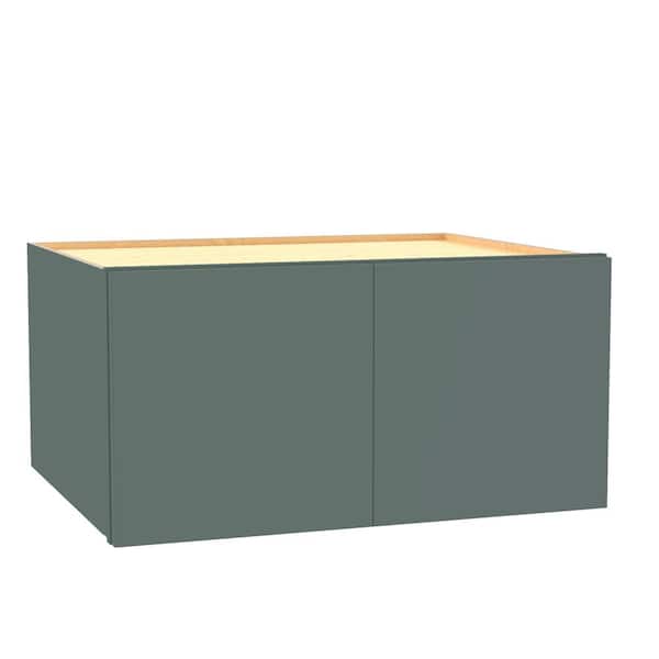 Home Decorators Collection Hargrove 36 in. W x 24 in. D x 15 in. H Assembled Plywood Wall Bridge Kitchen Cabinet in Verdant Green with Soft Close