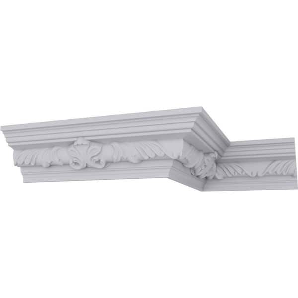 Ekena Millwork SAMPLE - 2-1/2 in. x 12 in. x 2-7/8 in. Polyurethane Telma Twisted Leaf Crown Moulding