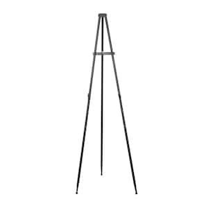 70 in. Black Metal Extra Large Free Standing Adjustable Display Stand 3 Tier Easel with Foldable Stand