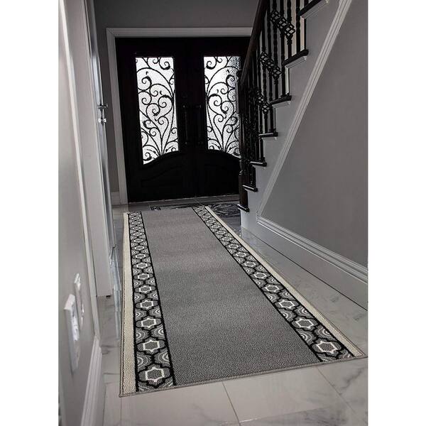 Skid-Resistant Heavy-Duty Carpet Runner - Charcoal Black - 4' x 10