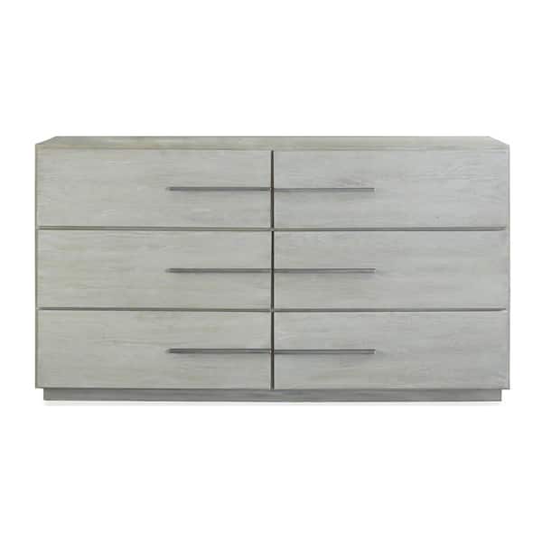 Modus Furniture Destination 6-Drawer Cotton Grey Dresser 36 in. H x 66 in. W x 20 in. D