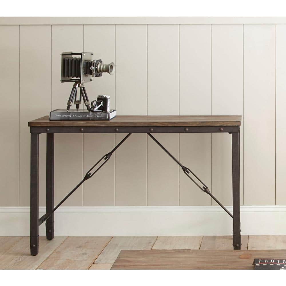 Jersey 48" Brown Wood and Metal Industrial Console Table