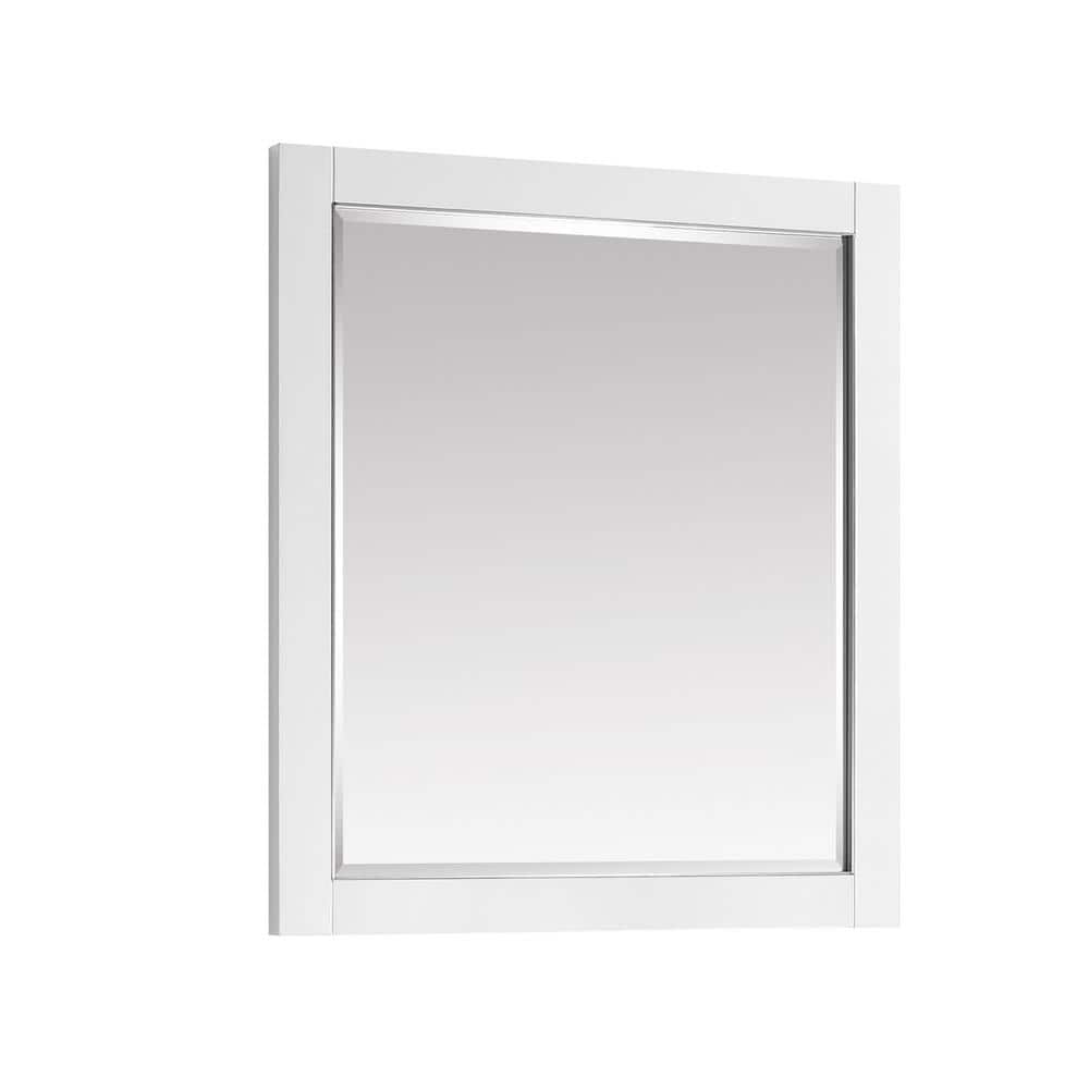 Matte Gold 32" x 28" Rectangular Wood Bathroom Vanity Mirror