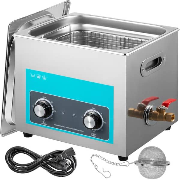Ultrasonic Machine 10L with Heater and Timer Digital Ultrasonic Machine 640W Stainless Steel Knob Control Professional