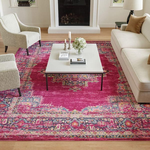 Nourison Passion Fuchsia 8 ft. x 10 ft. Persian Vintage Area Rug