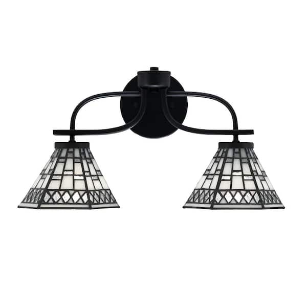 Unbranded Olympia 18.75 in. 2-Light Matte Black Vanity Light