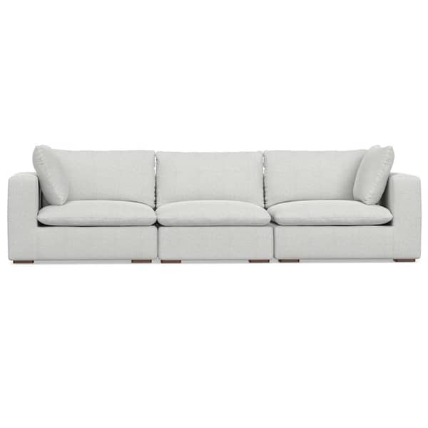 Simpli Home Jasmine 3-Seater Modular Sofa in Velvety Chenille Performance Fabric