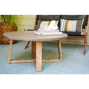 Athens Round Cement Outdoor Coffee Table