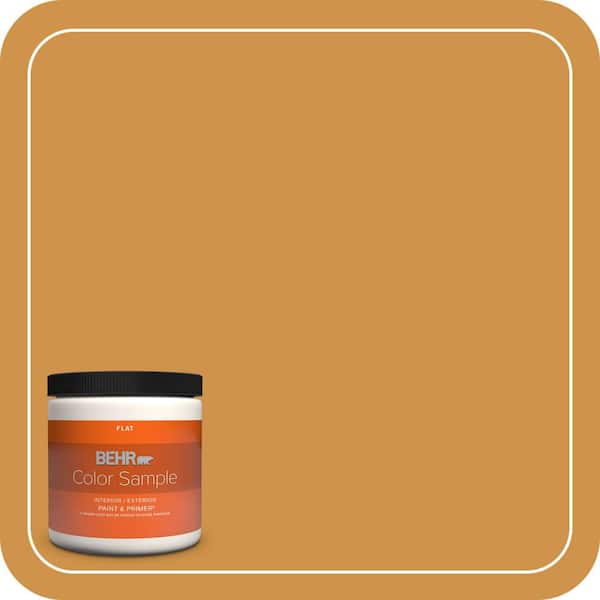 BEHR PREMIUM PLUS 8 oz. #M260-6 Sweet Mustard Flat Interior/Exterior Paint & Primer Color Sample