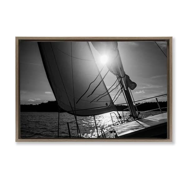 Stupell Industries Sail Against The Sky by LSR Design Studio Brown Floater Frame Typography Graphic Art Print 21 in. x 31 in.