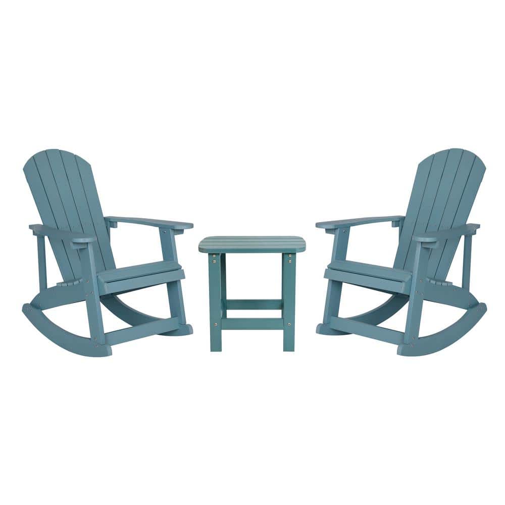 Sea Foam Polystyrene 3-Piece Rocking Chair Patio Set