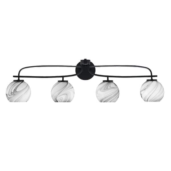 Unbranded Olympia 37.75 in. 4-Light Matte Black Vanity Light