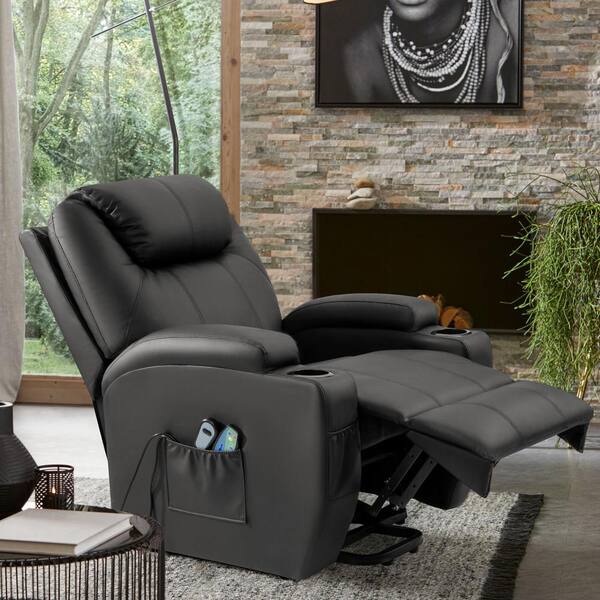 Black Electric Power Lift Recliner Chair Elderly Armchair Lounge Seat w/Remote 