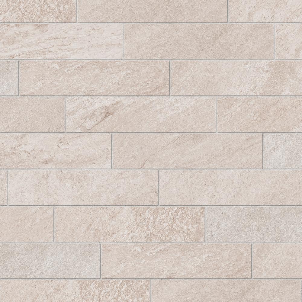 Corso Italia Alpe Ivory 3 in. x 12 in. Quartzite Stone Look Subway ...