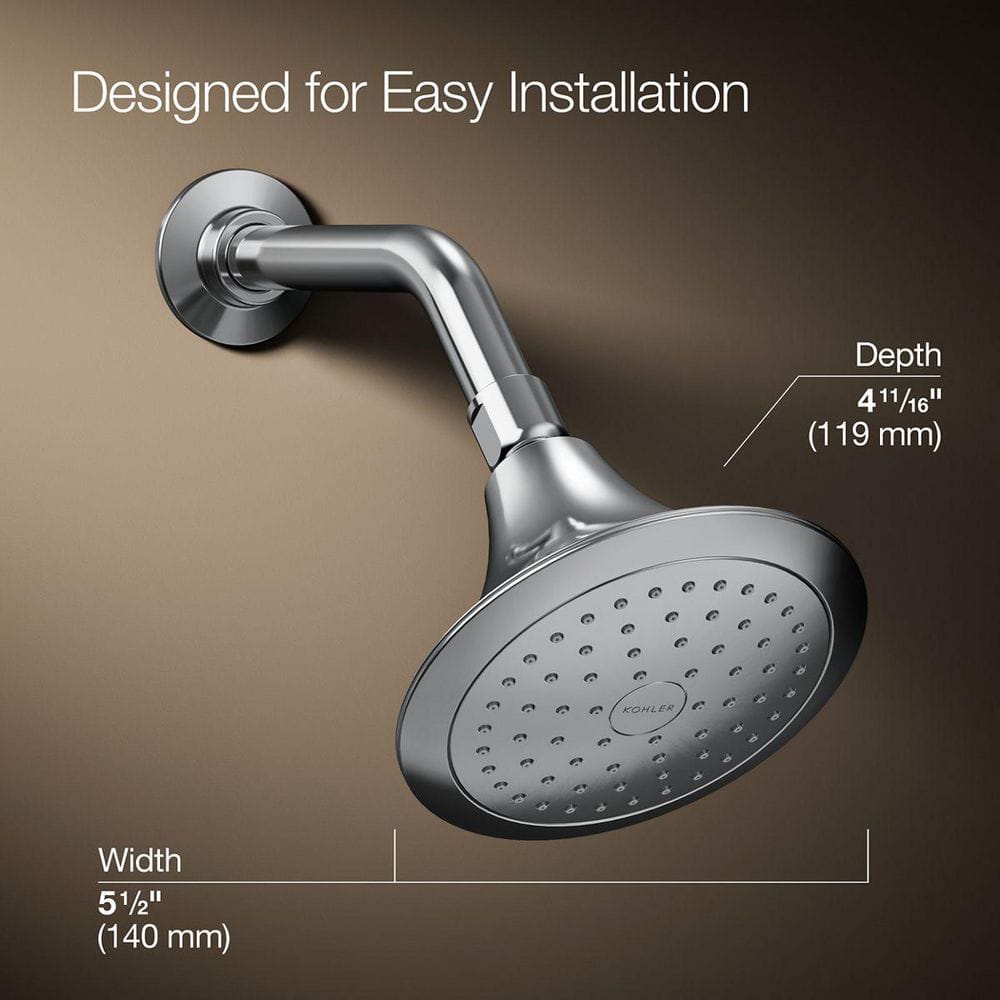 Polished Chrome Single-Function Wall-Mount Showerhead