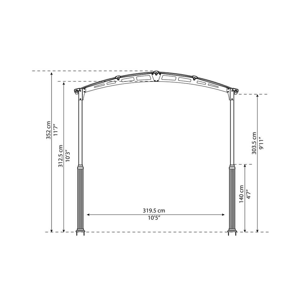 Alpine Gray 12' x 21' Polycarbonate and Steel Carport Kit