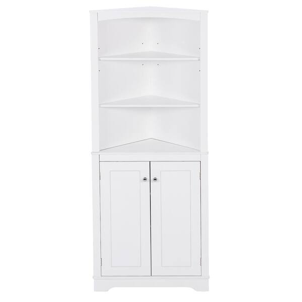 24.40 in. W x 13.00 in. D x 63.80 in. H White Linen Storage