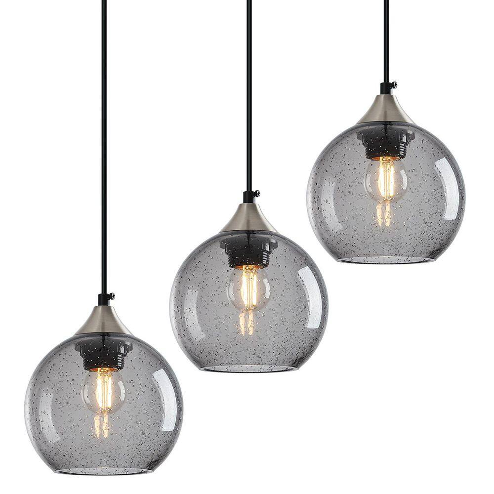 Home Lighting ‎60 Watts 1 Light 5. 9in Light Grey Glass Pendant Light for Living Room, No Bulbs Included, 3Pack price history on PriceWatchPro