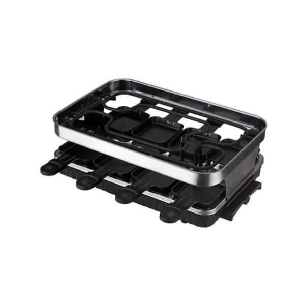 INNOBULE 8 People Grill Plate Non-stick Coated, Raclette with 8 Mini Raclette Pans, with Adjustable Temperature Control, 1500W