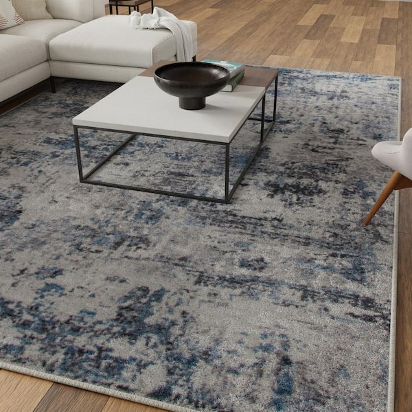 Home Decorators Collection Adare Blue 7 ft. x 9 ft. Painterly Polyester Area  Rug 5248.81.62HDB - The Home Depot