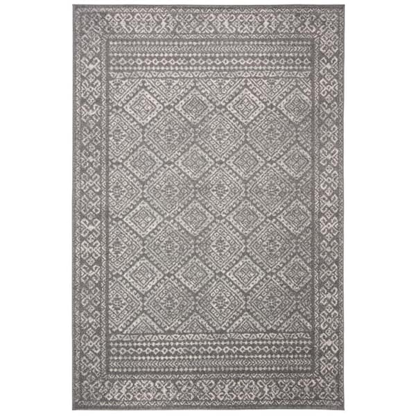 SAFAVIEH Tulum Dark Gray/Ivory 6 ft. x 9 ft. Border Area Rug