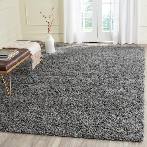 Laguna Shag Dark Gray 8 ft. x 10 ft. Solid Area Rug