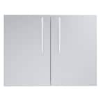 Designer Series Raised Style 30 in. 304 Stainless Steel Double Access Door with Shelves