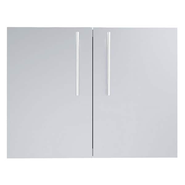 Sunstone Designer Series Raised Style 30 in. 304 Stainless Steel Double Access Door with Shelves