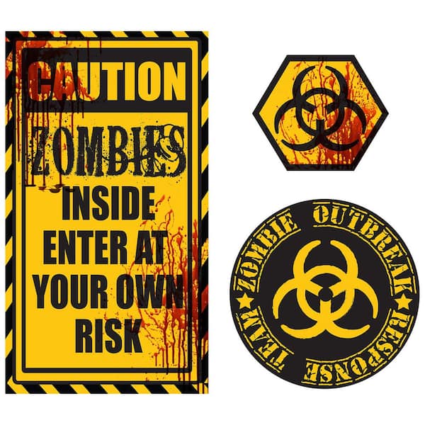 WallPops Caution Zombies Wall Quote