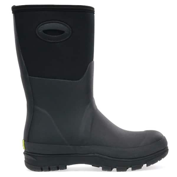 WESTERN CHIEF Women's Mid 10.5" Waterproof Neoprene Rubber Rain Boot - Black Size 8
