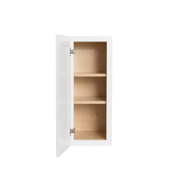 Bremen Cabinetry Bremen Ready to Assemble 12x30x12 in. Shaker Wall Cabinet with 1-Door and Adjustable Shelves in White