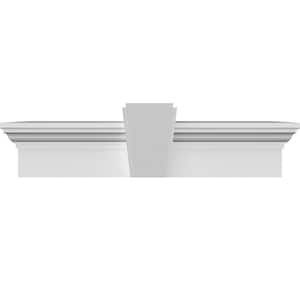 1 in. x 154 in. x 6 in. Polyurethane Crosshead Moulding with Deco Keystone