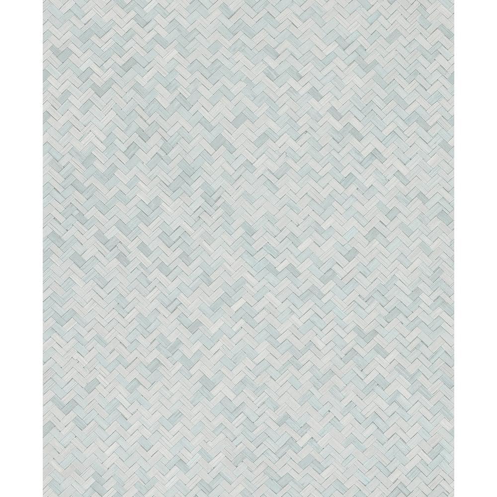 Woven Rattan Green Matte Finish Vinyl on Non-Woven Non-Pasted Wallpaper Rol