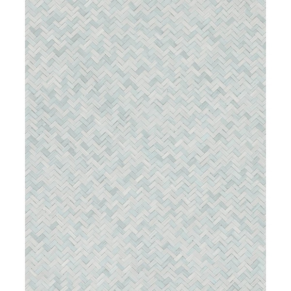 Unbranded Woven Rattan Green Matte Finish Vinyl on Non-Woven Non-Pasted Wallpaper Sample