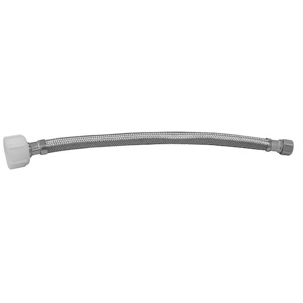 JONES STEPHENS 1/2 in. Compression x 7/8 in. Ballcock x 12 in. Length Flexible Braided Stainless Steel Toilet Connector