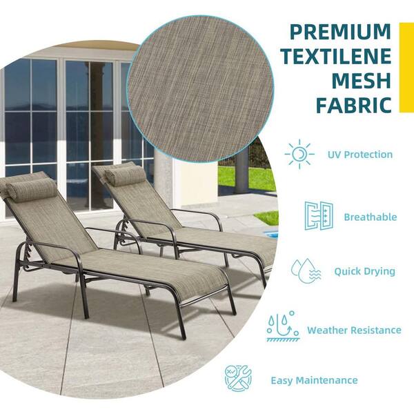 EROMMY Patio Chaise Lounges Outdoor Lounge Chairs with Adjustable