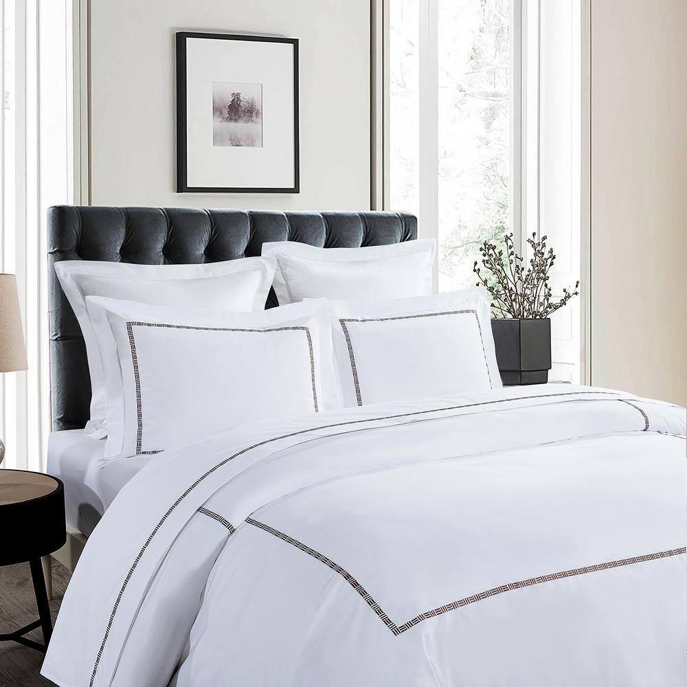 Twin White Cotton Patterned Bedspread Cover