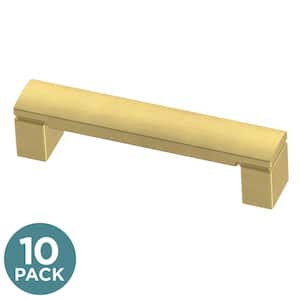 Simply Geometric 3-3/4 in. (96 mm) Modern Gold Cabinet Drawer Pulls (10-Pack)