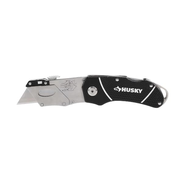 Husky 4.5 in. Folding Retractable Lock-Back Utility Knife 97212