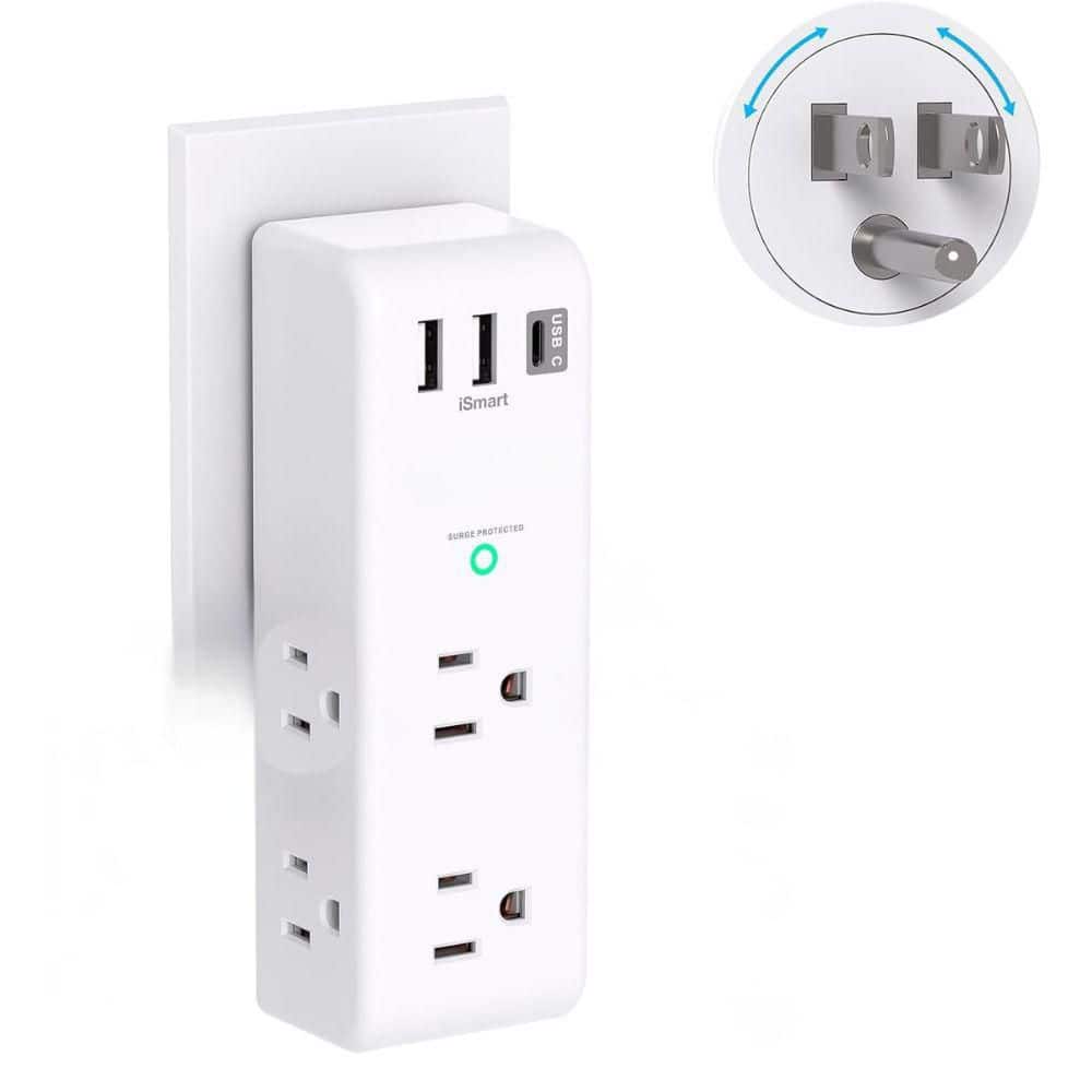 9 in 1 Multi Plug Wall Outlet Surge Protector Outlet Extender with 3 USB Po