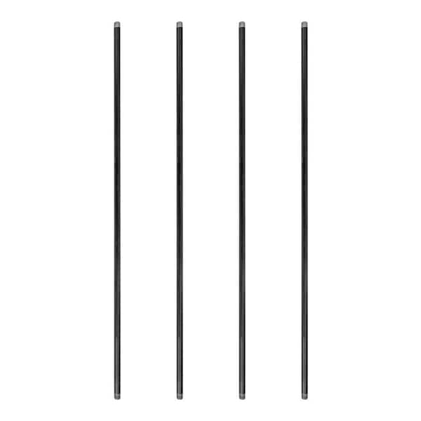 PIPE DECOR 1/2 in. x 42 in. Black Industrial Steel Grey Plumbing Pipe (4-Pack)