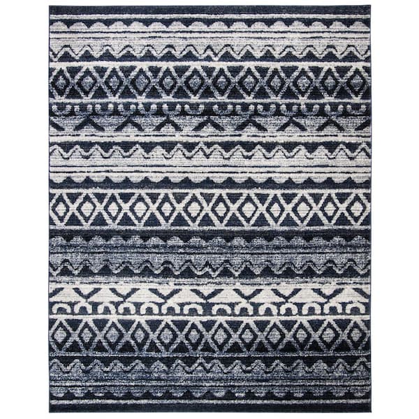 SAFAVIEH Adirondack Ivory/Navy 8 ft. x 10 ft. Geometric Area Rug