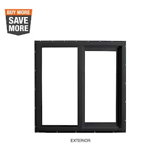 23.5 in. x 23.5 in. Select Series Vinyl Horizontal Sliding Left Hand Black Window with White Int, HP2+ Glass and Screen