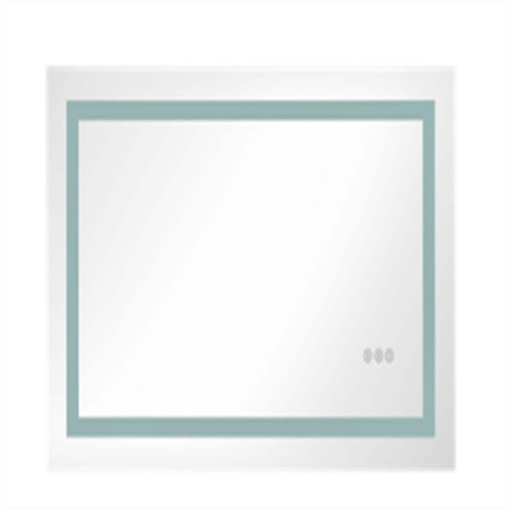 Aoibox 40 In W X 24 In H Rectangular Aluminium Framed LED Lighted   White Vanity Mirrors Snsa22in220 64 1000 