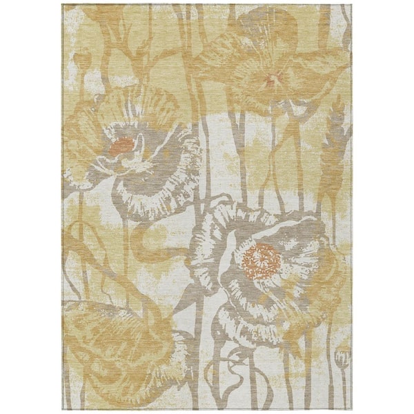 Chantille Machine Washable Indoor/Outdoor Abstract ACN2894 Wheat 9 ft. x 12 ft. Area Rug