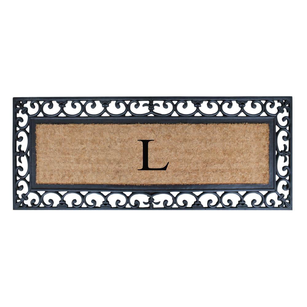 A1HC First Impression Myla 17.7 in. x 47.25 in. Rubber and Coir Monogrammed