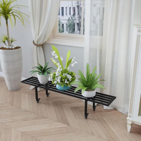 SenQWFa 45.67 in. x 8.66 in. x 10.3 in. Plant Stand Indoor/Outdoor